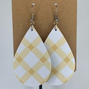 Faux Leather Teardrop Earrings